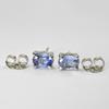 Elite 925 Sterling Silver Earring 8 Ct Natural Blue Sapphire Gemstone Certified