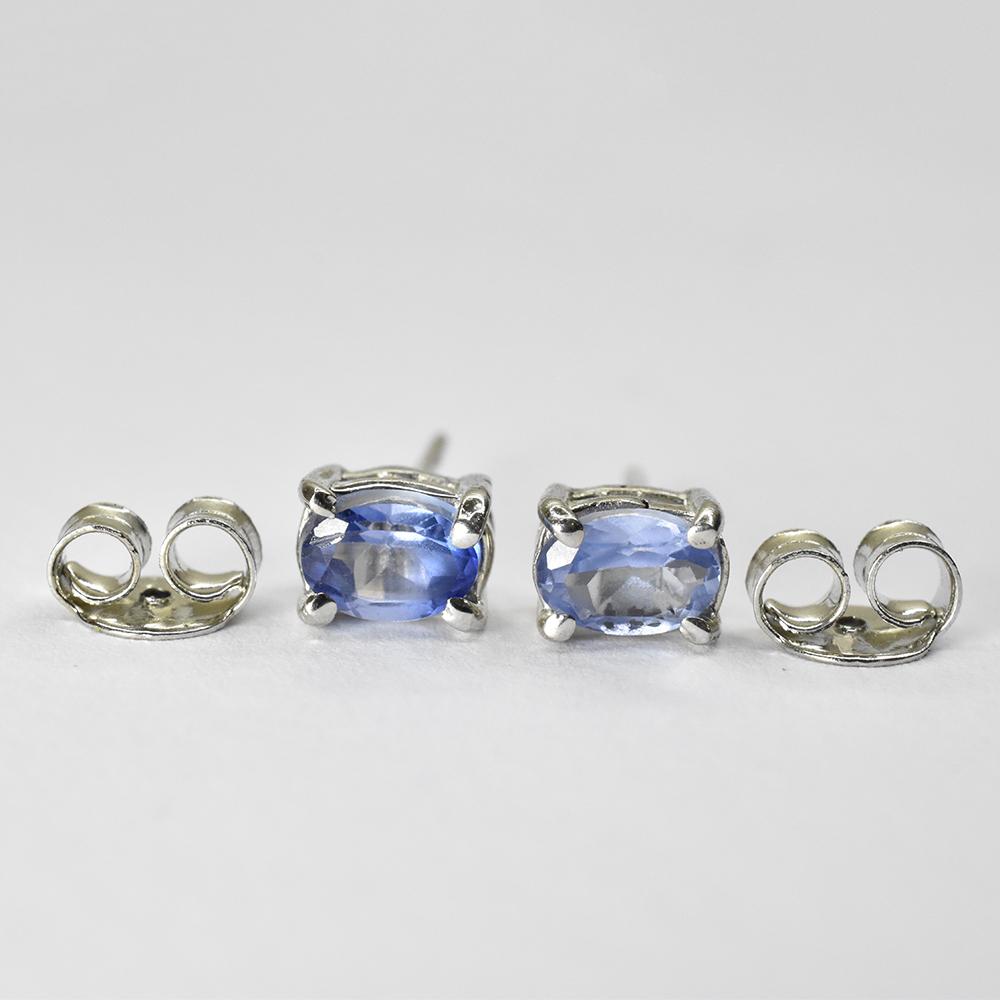 Elite 925 Sterling Silver Earring 8 Ct Natural Blue Sapphire Gemstone Certified