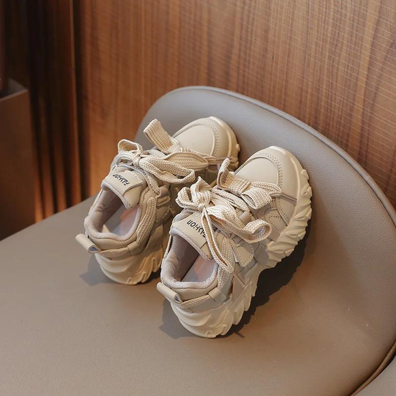 2024 New Autumn and Winter New Korean Children's Sports Shoes, Girls' Fashion, Casual Running Shoes, Big Boy Dad Shoes Trend