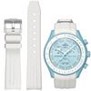 Bänder für Moonswatch Uhr Gebogen Lückenlos Gummiarmband Kompatibel mit Omega X Swatch Moonswatch Speedmaster/Rolex/SEIKO 20mm Uhr Swatch Omega M