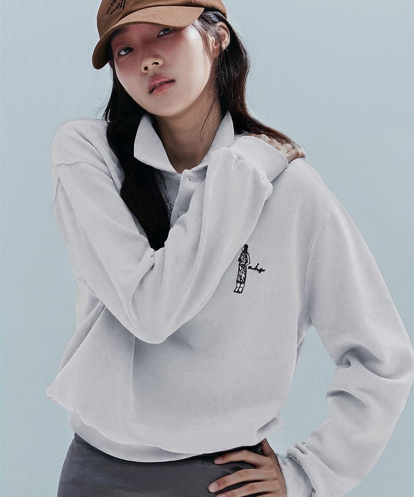 ANNEHEARTS Color Block Pk Sweatshirt_Ivory