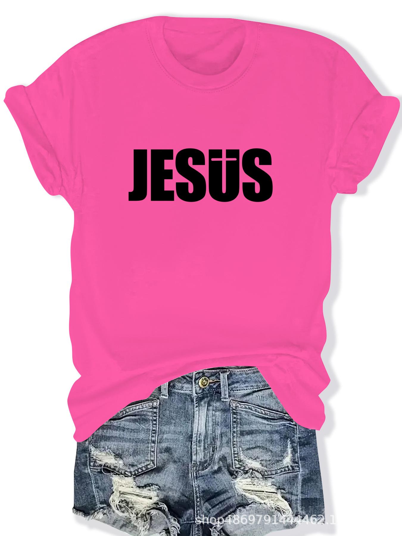 

Women s Fashion Round Neck T-Shirt for Cross-Border Trade Small рожевий червоний колір