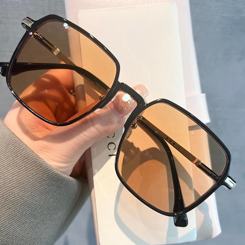 Ultralekkie Kwadratowe Pochromiczne Okulary Dla Kobiet Mężczyzn Vintage Zmieniające Kolor Okulary Przeciwsłoneczne Do Herbaty Okulary