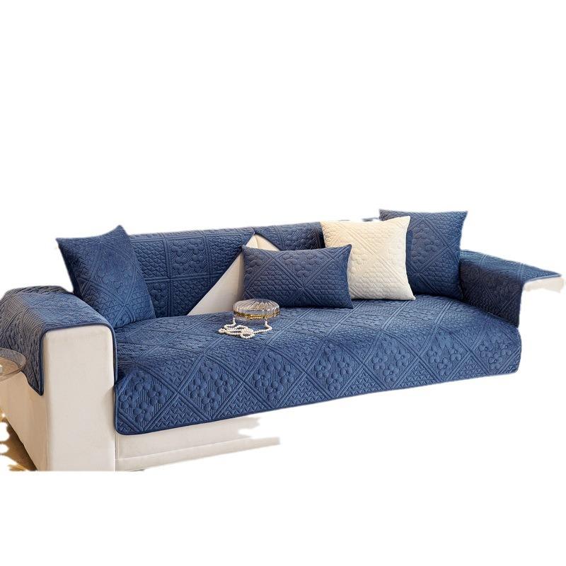 Sofa Cushion Four Seasons Universal Non-Slip Leather Sofa Cover Light Luxury Plush Winter Cushion Cover Towel