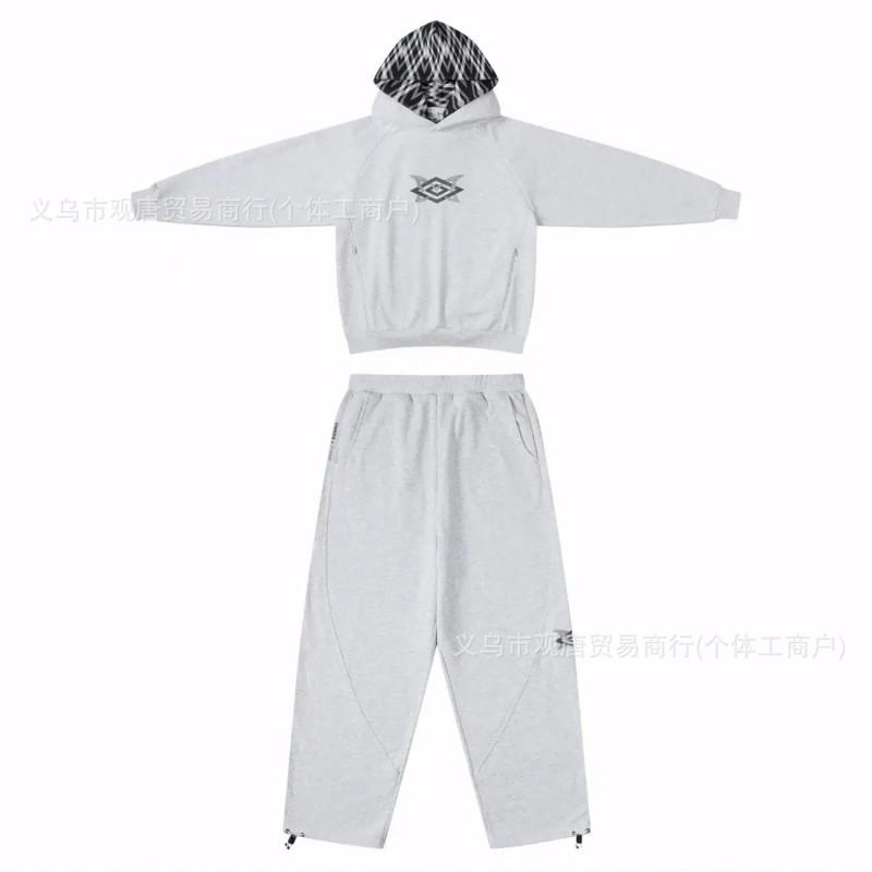 Unisex Hooded Sweatshirt Jogger Pants Set Casual Sportswear Loose Fit Streetwear Outfit Teens Young Adults