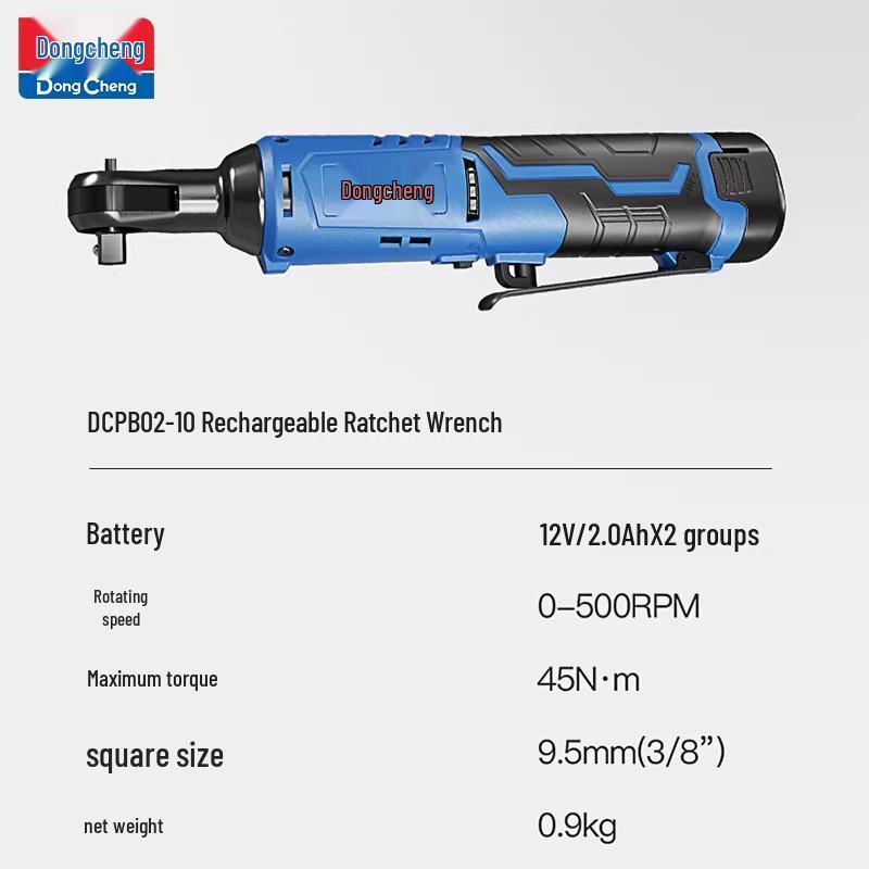 Dongcheng 12V Right Angle Ratchet Wrench with Rechargeable Lithium Battery DCPB02-10