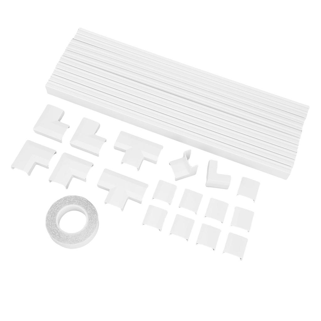 10pcs Cord Cover Kit, PAINTABLE Cable RACKAY TV Cable Hider Wall Kit, for 4-5 Ethernet or 5-6 Copper Wires Management, W25MMXH13MM, White