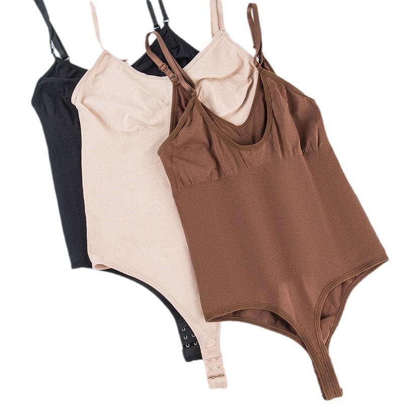 Women's Cross-Border Adjustable Open Crotch Jumpsuit with Tummy Shaping and Seamless Thong