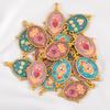 2pcs Stainless Steel Charms Heart Printed Stainless Steel Pendants Gold Plated Enamel Eye Charm Making Necklace Jewelry Making
