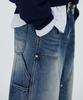 Modenaleudeo Double Knee Wide Denim Pants (Medium Blue)