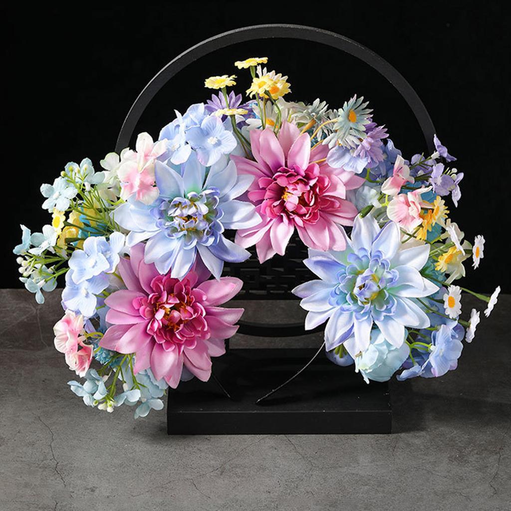 Ethnic Style Bridal Headband Hair Wreath Florals Crown Wedding Flower Headband Beach Hairband Women Hair Accessories