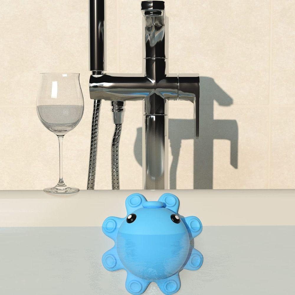 

Octopus Shaped Bathroom Bathtub Overflow Drain Cover Bath Accessories Tub Stopper Suction Cup Seal жовтий