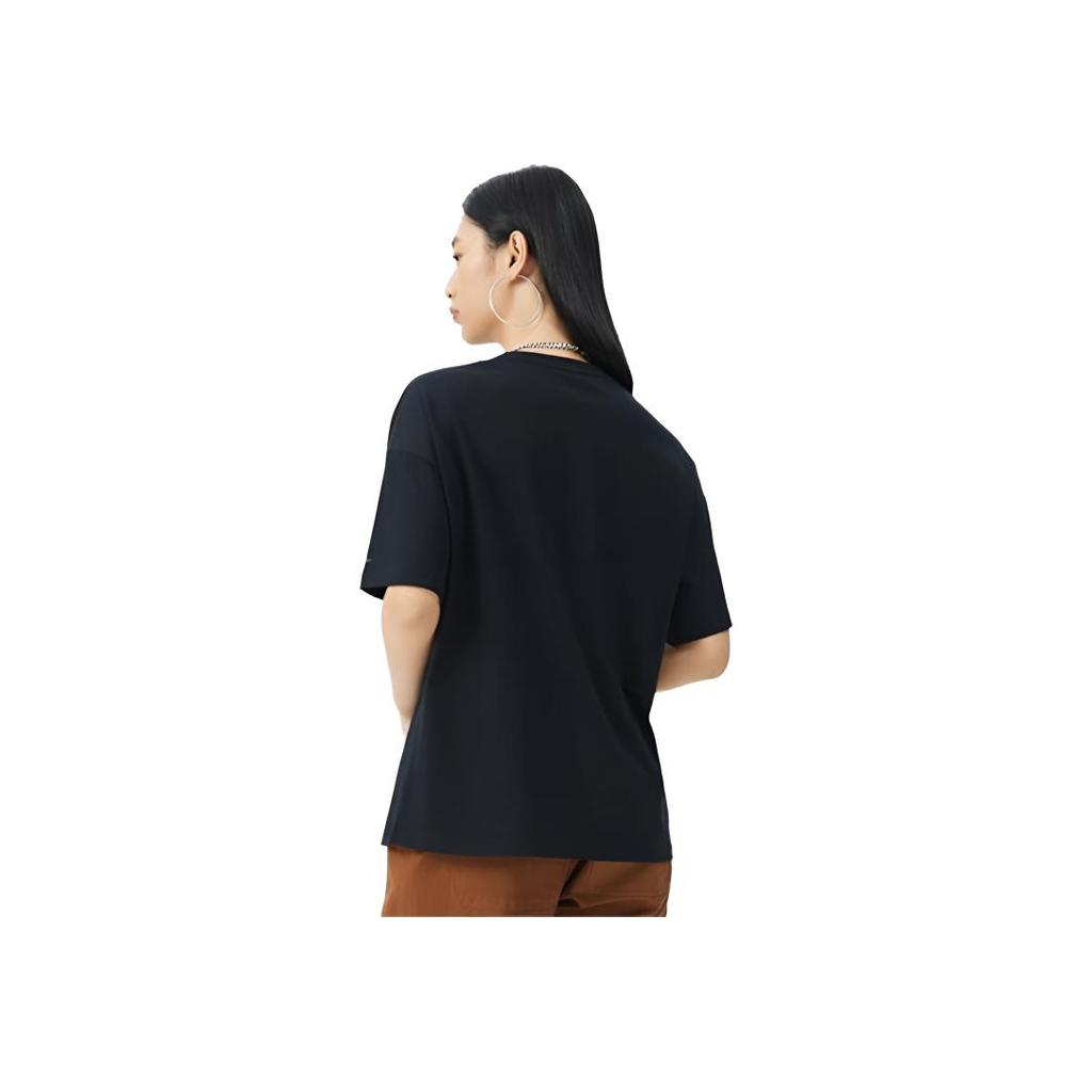 Li Ning Serie Moda Sportiva Stampa Logo Girocollo Manica Corta T-Shirt Top Donna Nero AHSS716-2