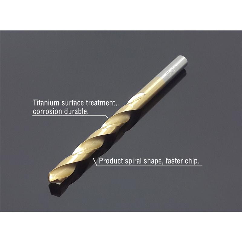 50/60Pcs Set 1- 3/3.5mm Titanium Coated High Speed Steel Drill Bit Manual Twist Drill Bits Round Shank Drill Repair Tools