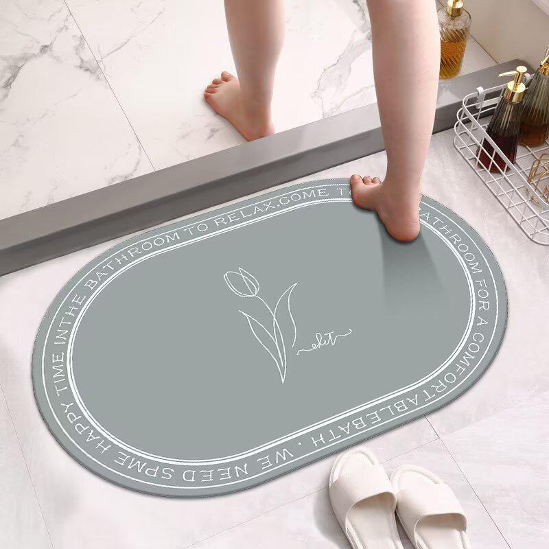 Diatom mud floor mat bathroom bathroom bathroom toilet door water absorption quick drying non-slip foot mat home carpet