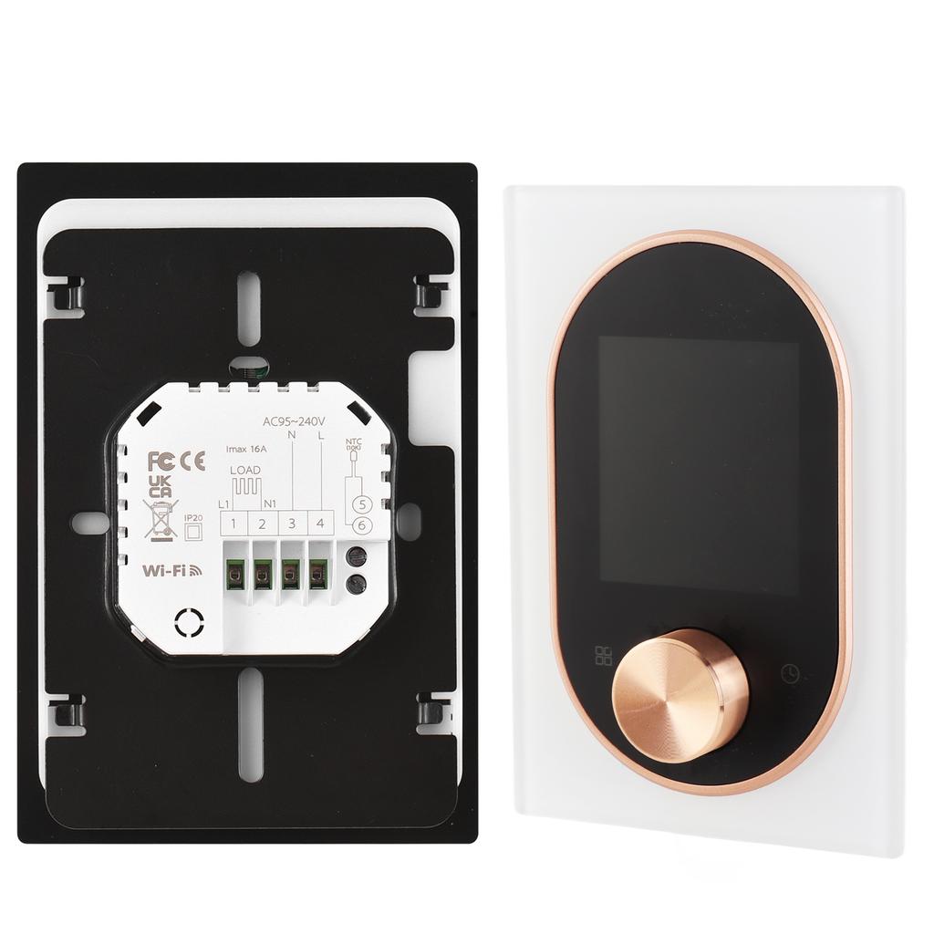 Smart Thermostat for House Water Heating AC Thermostat with VA Digital Touch Screen and Adjustable Knob 5+1+1 Weekly Programming
