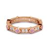 Rosa Zirkonia Eternity Band Damen Ehering - 925 Sterlingsilber Roségold Vermeil