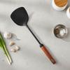 Heat-resistant Iron Wok Spatula Wood Long Handle Strainer Spoon Frying Scoop  Chinese Restaurant