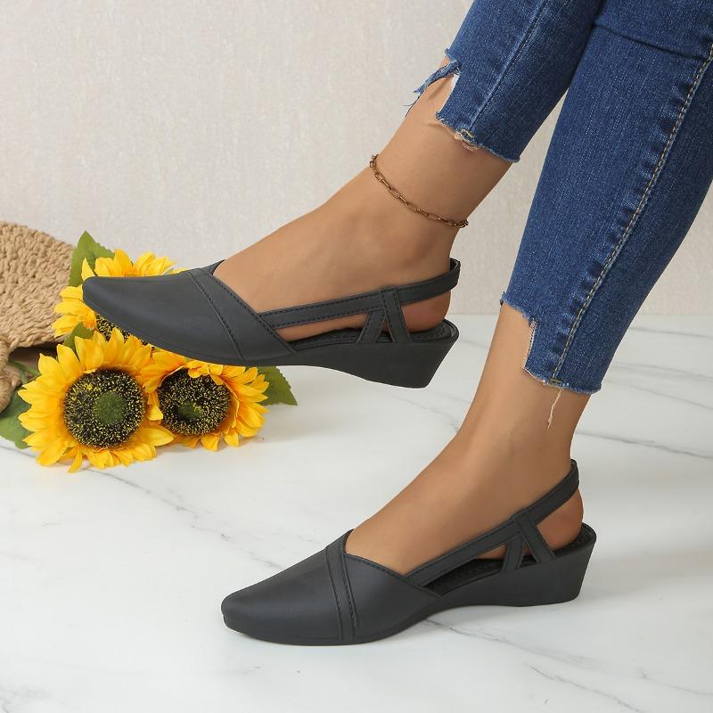 Fashion Women's Fashion Baotou Sandals Summer New Pointed Head Shallow Mouth Soft Sole Anti-landslide Heel Shoes