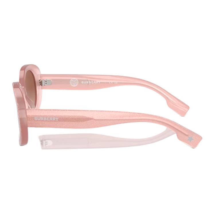 Burberry Temple Letter Logo Acetate Oval Sunglasses Kids Pink