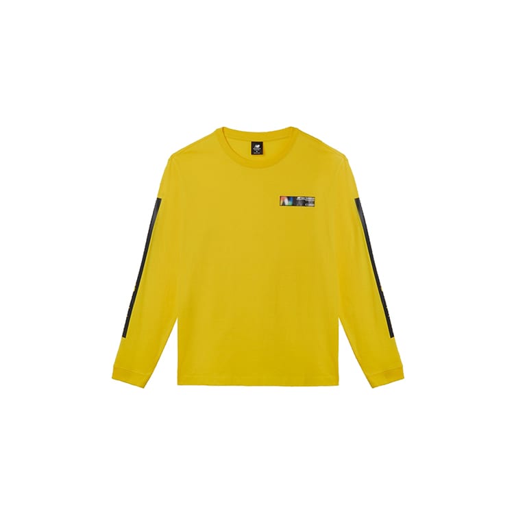 New Balance Sweatshirts Men's Yellow Crew Neck Moderate Regular AMT03528-ATY