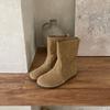 Retro leather boots comfortable flat-bottomed short boots round-toed Martin boots new soft-soled wide boots in autumn and winter