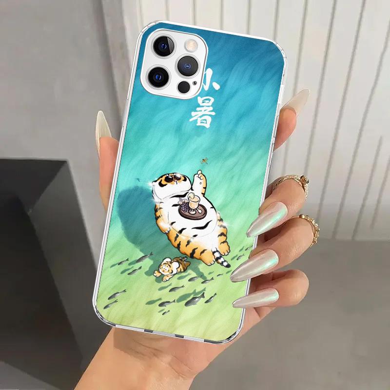 

Мультяшный толстый тигр Чехол для телефона для Iphone 17 Air 16 15 Plus 14 13 Mini 12 11 Pro Max 16E 7 8 SE 2020 Мягкий чехол Funda Печатный корпус 17 Air iPhone 17 Pro