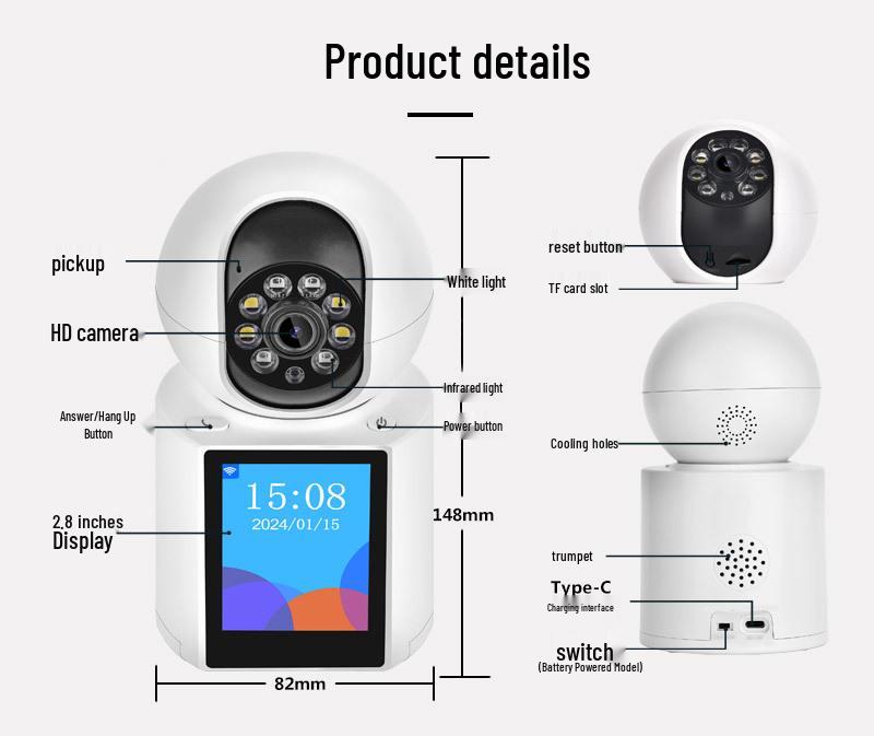 iCsee Video Intercom WiFi Camera with One-Key Call & HD Monitor, 4G, No Top-Up Needed