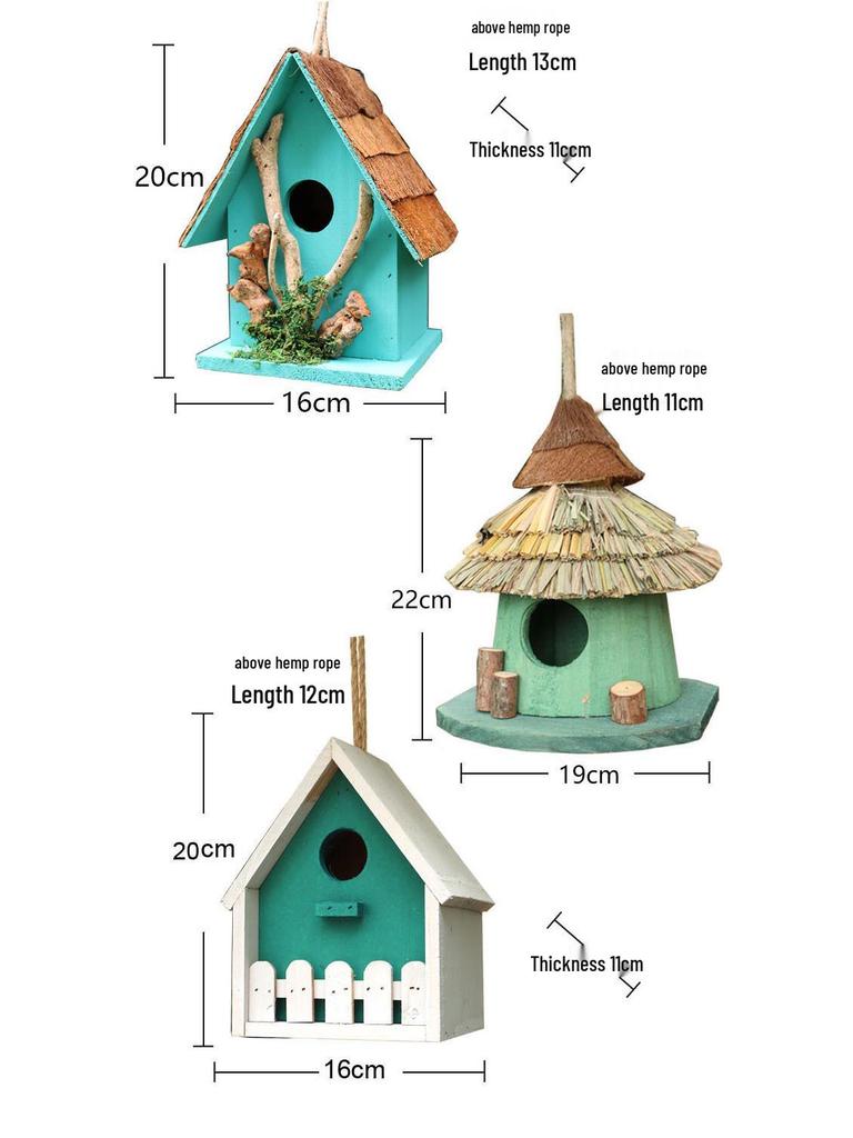 Xianci Outdoor Vogelhaus aus Massivholz: Garten-, Hof- oder Balkondekoration Ornament.