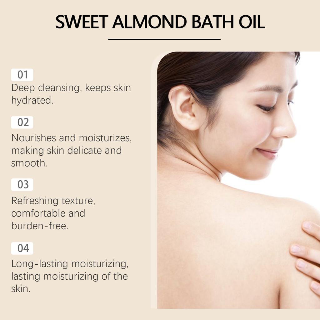 Eelhoe Sweet Almond Bath Oil Gentle Cleansing Moisturizing Nourishing Skin Care