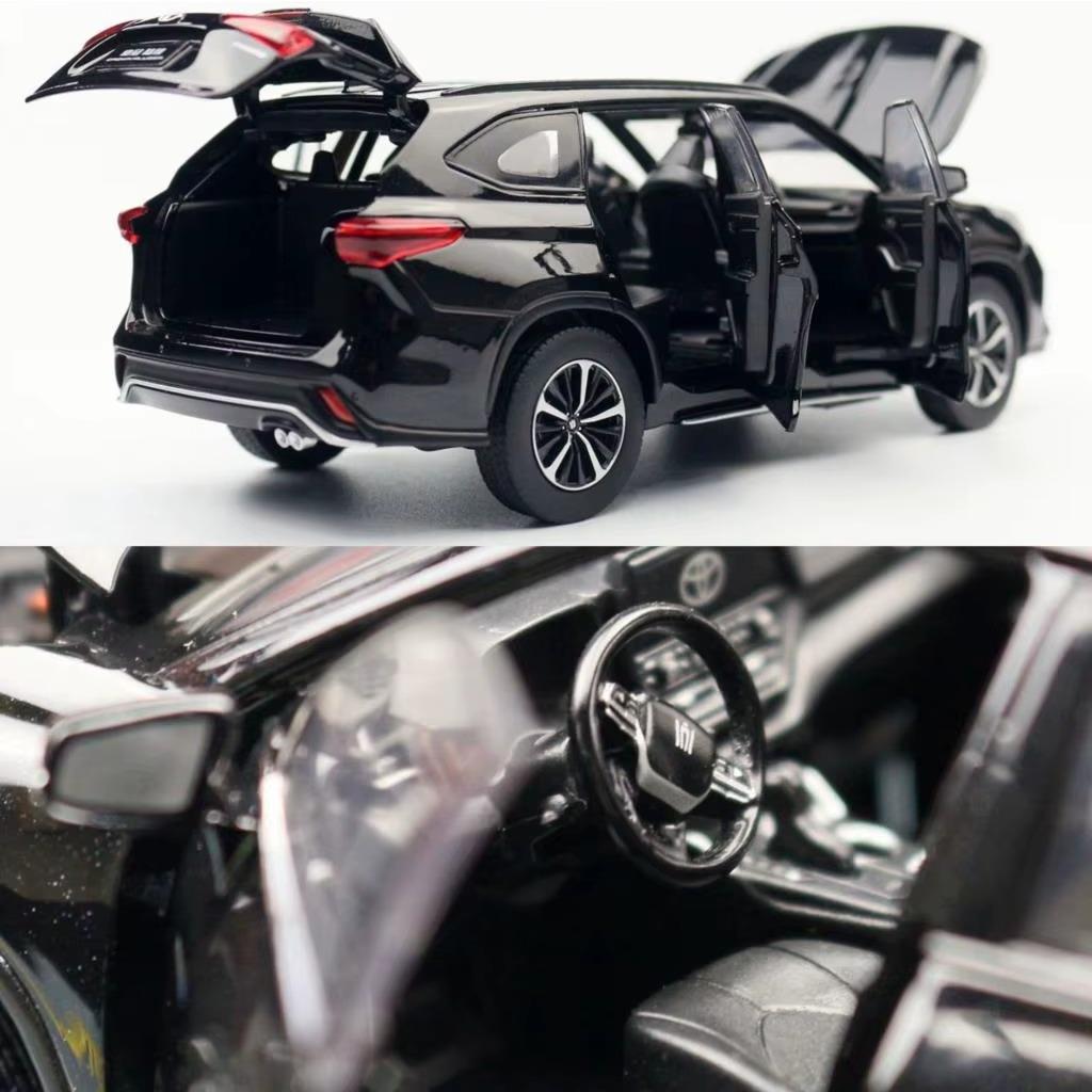 1/32 Toyota Crown Kluger HYBRID Toy Car JKM Diecast Miniature Model SUV Sport Sound & Light Educational Collection Gift for Kids