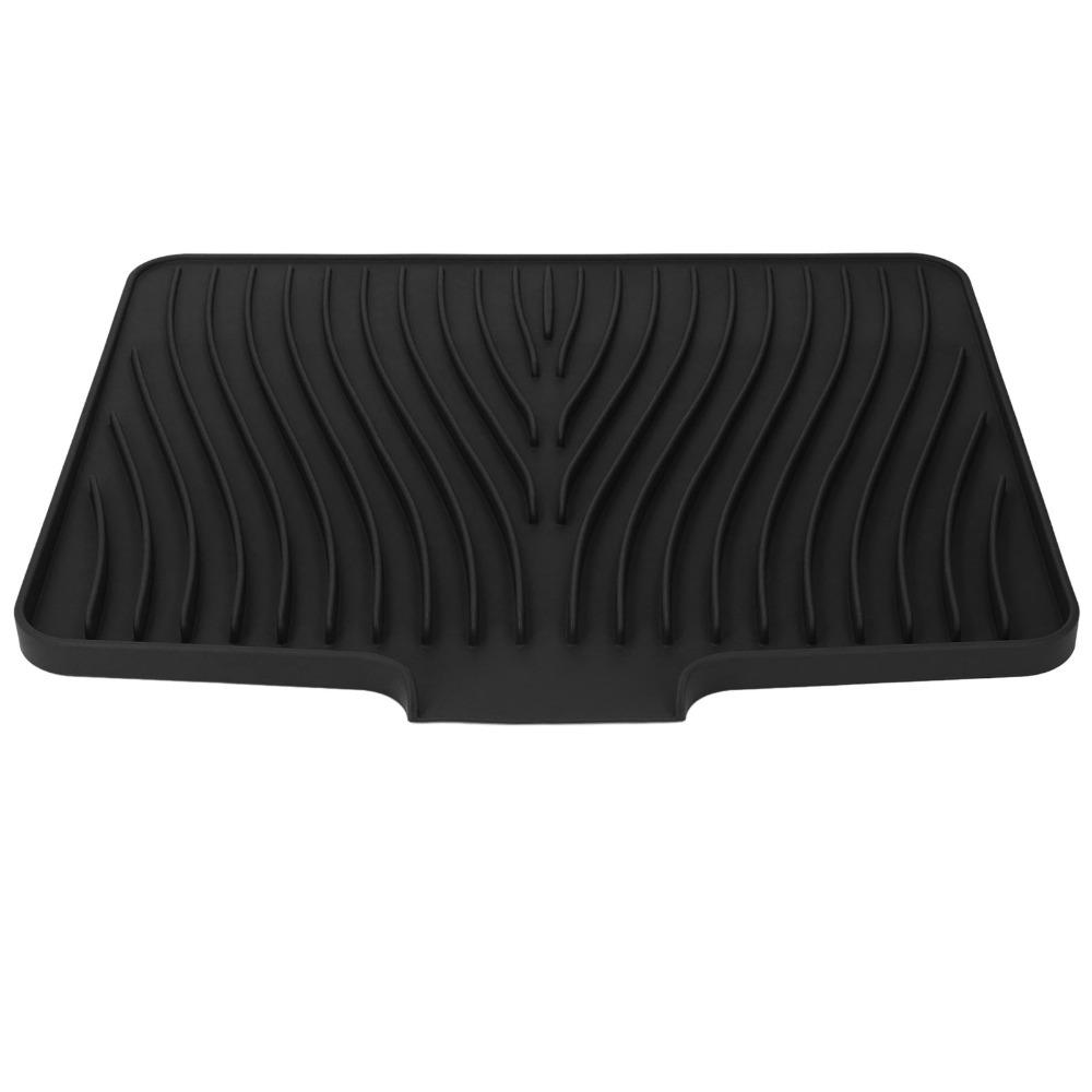 Silikon-Geschirrtrockenmatte Rutschfestes Schrägdesign Abtropfmatte Geruchlos Hitzebeständig Küchenarbeitsplattenmatte Schublade/Kühlschrank