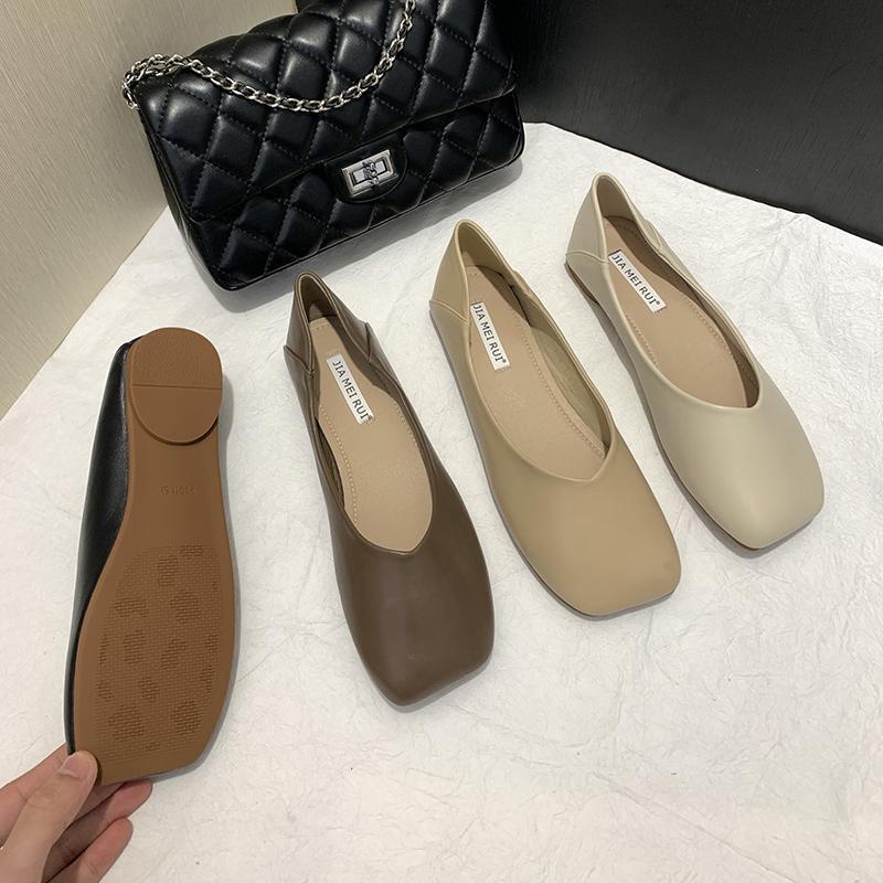 Doudou shoes women's shoes 2025 spring and autumn new loafers one-pedal lazy shoes grandma shoes flat evening shoes single shoes