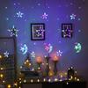 1 Set LED Fairy Curtain Lights - Star and Moon Design Hanging Decor - Battery Operated (3 AA Not Included) - Perfect Gift for Home Decor Lovers