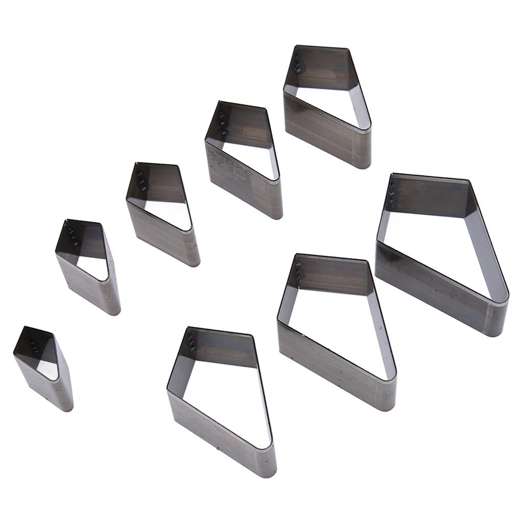 8Pcs Leather Die Cutter Template Cutting Mold Diamond Shape High Carbon Steel Hollow Punching Tool for DIY Craft