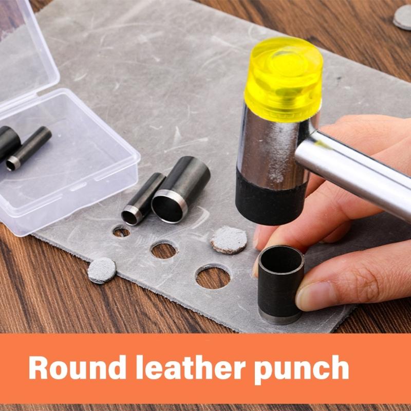 50Pcs Hollow Punching Cutter Tool Round Hole Punching Cutter Set Metal Leather Punching Tool For Leather Belt Eyelet