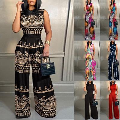 Damen Freizeithose Slim Bedruckt Ärmellos Damen High Waist Ärmelloser Jumpsuit Für Frauen