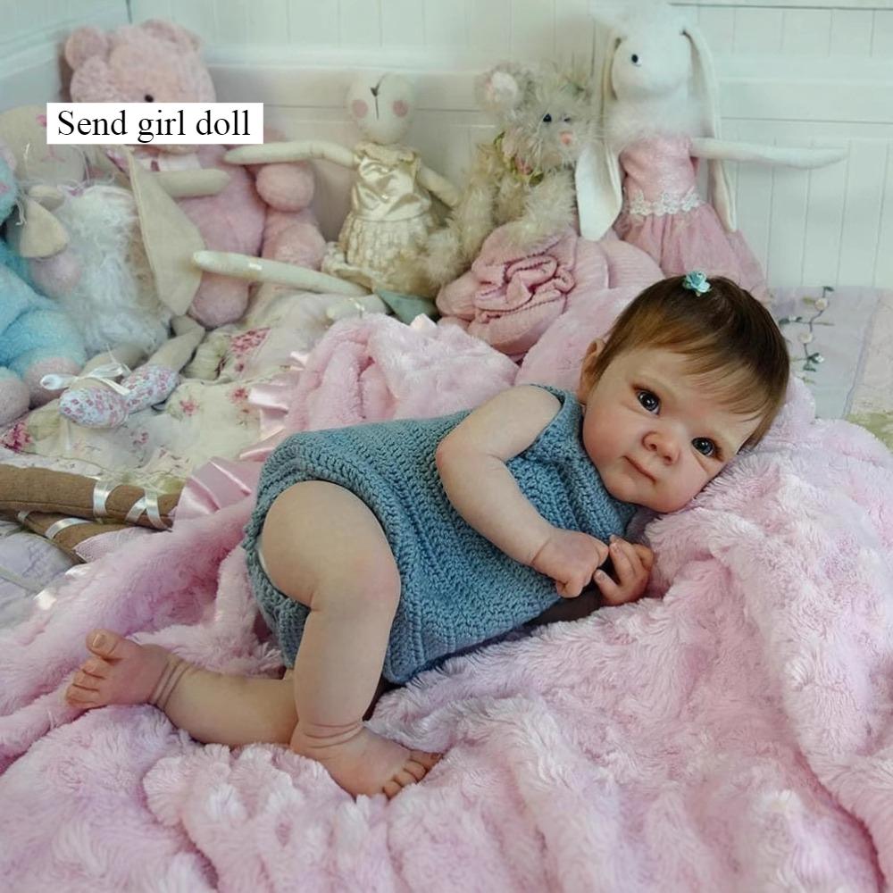 Drăguță păpușă renăscută Bettie 18 inchi și 48 cm corp din pânză la atingere moale păpușă imitație Purtați costum de pulover Păpuși nou-născute pictate 3D rafinate Jucărie pentru tovarăș de joacă pentru copii