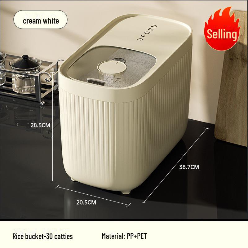 

Контейнер для хранения риса Uforu Kitchen — пищевой, защищенный от насекомых и влаги, герметичный, со шкалой для зерна и муки.