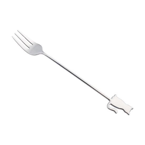 Stainless Steel Long Handle Coffee Stirring Spoon Cake Fork Tableware Supplies Fork 3