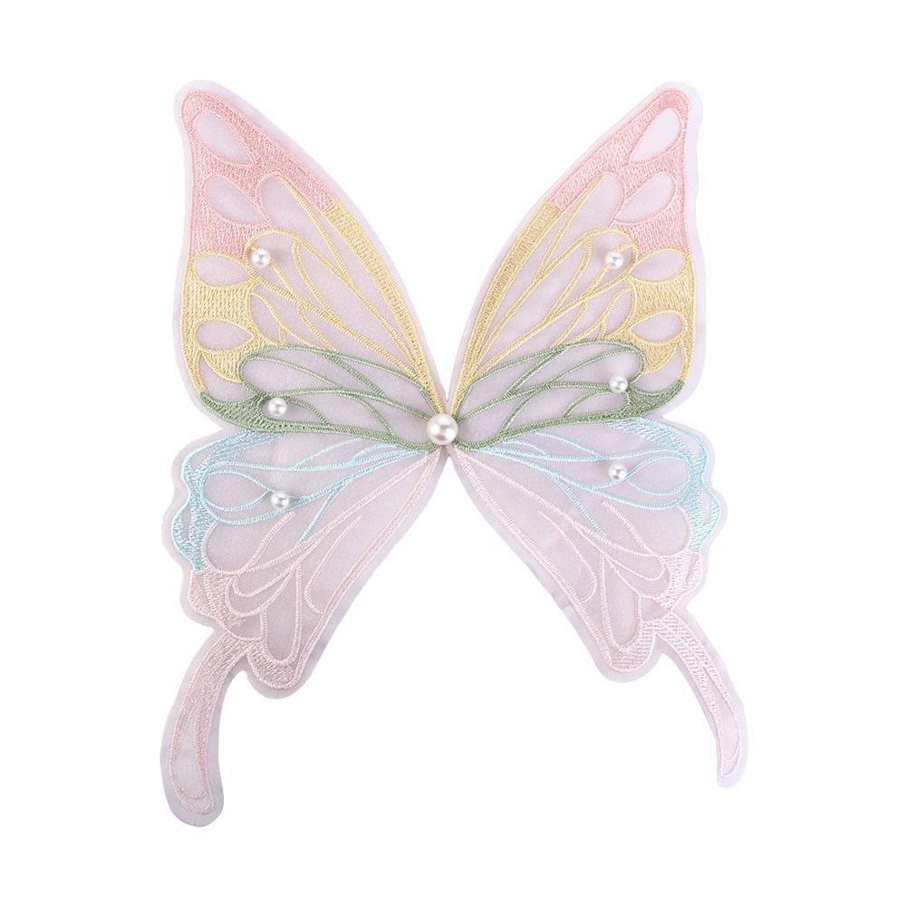 Garment Sewing Clothes Decoration Organza Fabric Embroidered Patch Butterfly Appliques Apparel Accessories Clothing Stickers