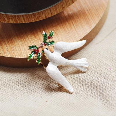 Glazed Peace Dove Brooch Trend Bird Wings Brooch Male Badge Female Pin