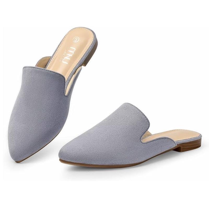MUSSHOE Мюли женские на плоской подошве Удобные женские мюли с острым носком 9.5