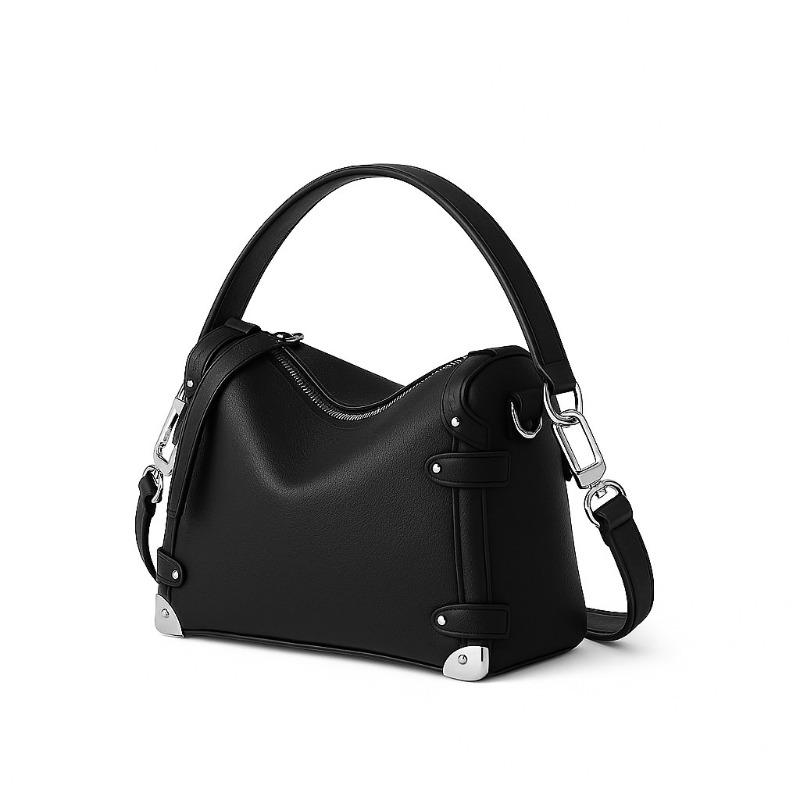 

Кожаные женские сумки, новые сумки-кроссбоди в стиле локомотив, портативные сумки-мессенджеры, модные кожаные сумки-коробки нишевого дизайна 23.5CM*8.5CM*16.5CM чёрный