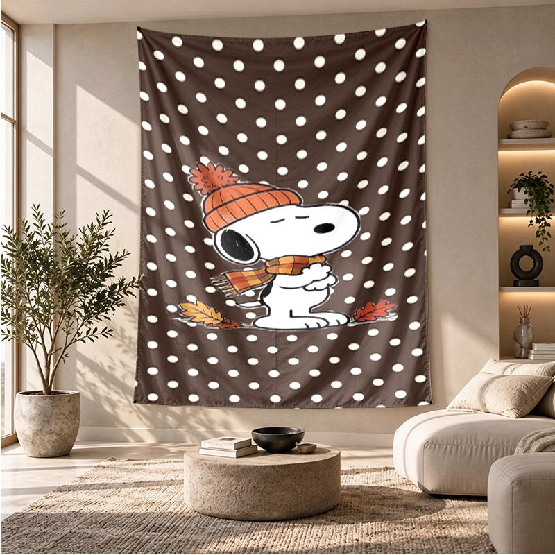 Cozy Autumn Snoopy Cartoon Theme Beach Towel Personalized Custom Name & Text Soft Quick Dry Beach Towel for Swimming Travel