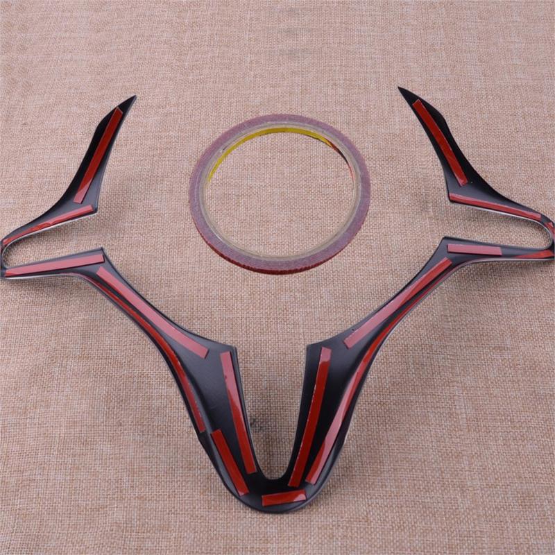 Car Carbon Fiber Style Inner Steering Wheel Cover Trim Frame Fit For Honda FIT 2008 2009 2010 2011 2012 2013 Accessories
