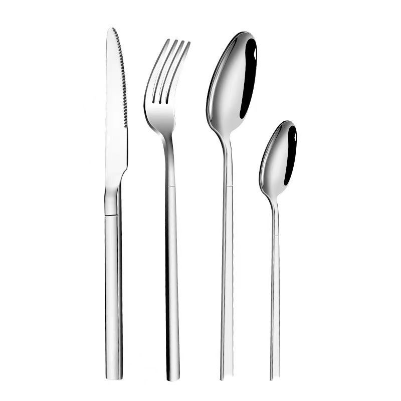 Western food knives, forks and spoons set Excellent stainless steel three-piece set Household steak tableware knives and forks ins