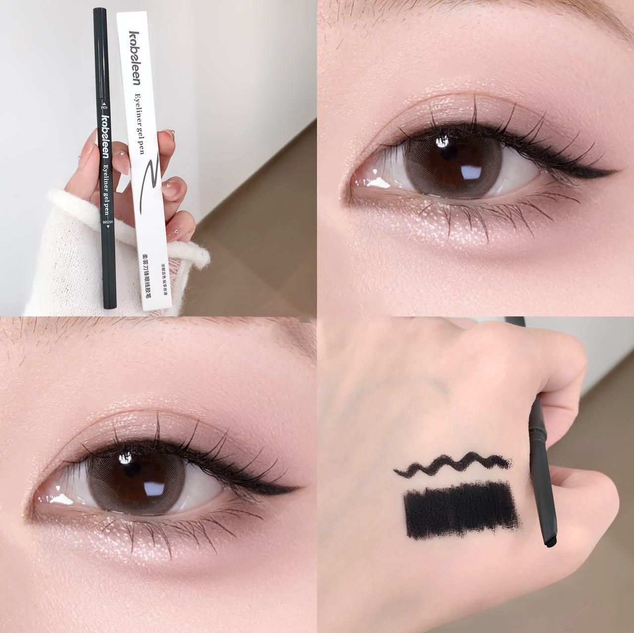 Dubbelzijdige Eyeliner Potlood Glad Pigment Mocha Bruin Zacht Aegyosal Pen Waterdicht Mat Liggende Zijderups Natuurlijke Oog Make-up