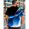 Plus Size Men Tie Dye 3D Print T-shirts Fashion Tees Beachwear Stretch Polyester Sports Short Sleeve Tops
