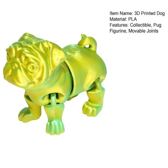 3D Printed Dog Model Collectible Fidget Toy Puppy Ornament with Movable Joints Flexible Stress Relief